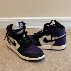 Jordan 1 High-Tops - Black, Purple, and White